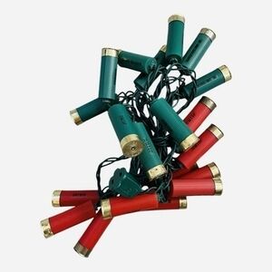 Magnum Shotgun Shell String Lights 20 pc Red Green Christmas Holiday Decor
